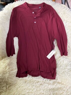 Five Four Men's Maroon Long-Sleeve Henley